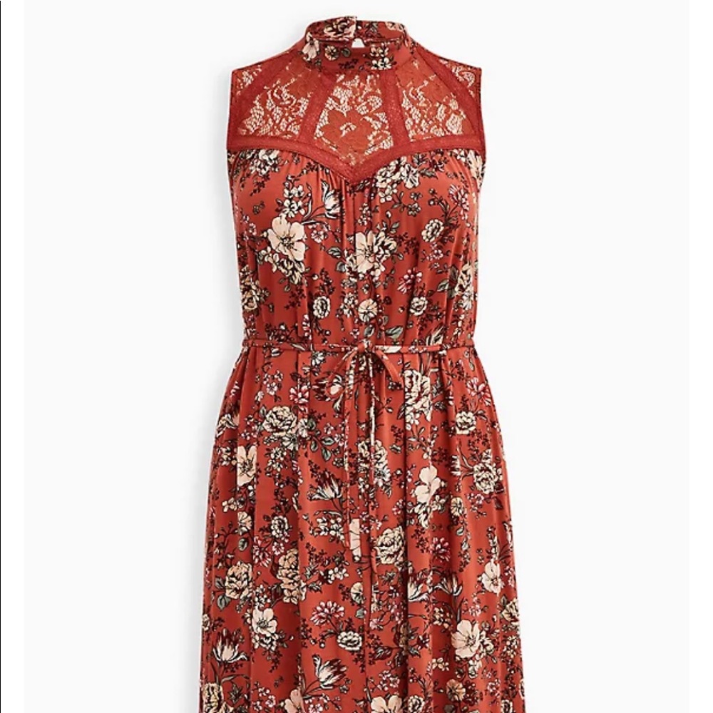 Torrid Rust Floral Dress NWT